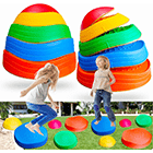 10 PCS Balance Stepping Stones for Kids, Obstacle Course Play Outdoor Backyard Activities Equipment Helps Build Children's Coordination and Confidence, Non-slip Surface and Edging