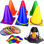 31PCS 3 in 1 Carnival Outdoor Games Combo Set for Kids, Soft Plastic Cones Bean Bags Ring Toss Game, Gift for Birthday Party Xmas