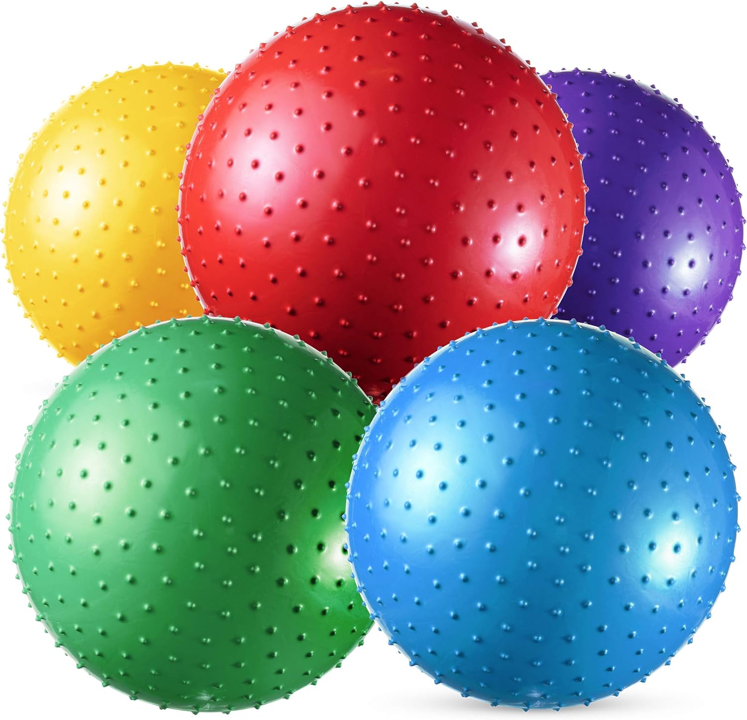 Big Knobby Balls - (Pack of 5) 18 Inch Fun Bouncy for Toddlers and Kids, Great for Tactile Sensory Balls, Spiky Stress Ball, Fidget Toys, and Party Favors