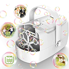 Bubble Machine Durable Automatic Bubble Blower, 18000+ Bubbles Per Minute Bubbles for Kids Toddlers Bubble Maker Operated by Plugin or Batteries Bubble Toys for Indoor Outdoor Birthday Party